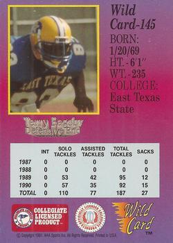 1991 Wild Card Draft - 10 Stripe #145 Terry Bagsby Back