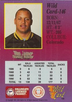 1991 Wild Card Draft - 10 Stripe #146 Tim James Back