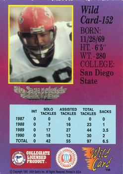 1991 Wild Card Draft - 10 Stripe #152 Pio Sagapolutele Back
