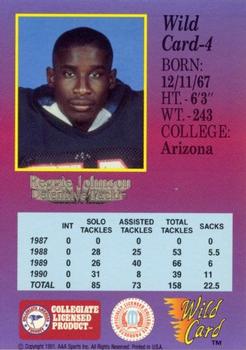 1991 Wild Card Draft - 100 Stripe #4 Reggie Johnson Back