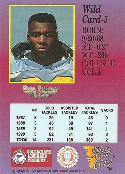 1991 Wild Card Draft - 100 Stripe #5 Eric Turner Back