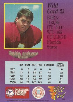 1991 Wild Card Draft - 100 Stripe #23 Richie Andrews Back