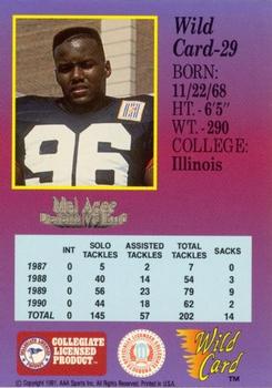 1991 Wild Card Draft - 100 Stripe #29 Mel Agee Back