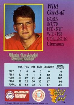 1991 Wild Card Draft - 100 Stripe #45 Chris Gardocki Back