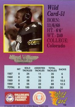 1991 Wild Card Draft - 100 Stripe #51 Alfred Williams Back