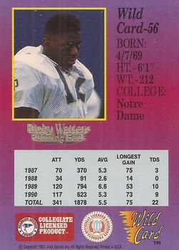 1991 Wild Card Draft - 100 Stripe #56 Ricky Watters Back