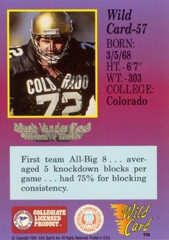 1991 Wild Card Draft - 100 Stripe #57 Mark Vander Poel Back