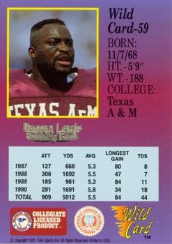 1991 Wild Card Draft - 100 Stripe #59 Darren Lewis Back