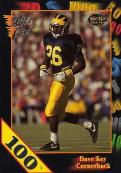 1991 Wild Card Draft - 100 Stripe #61 Dave Key Front