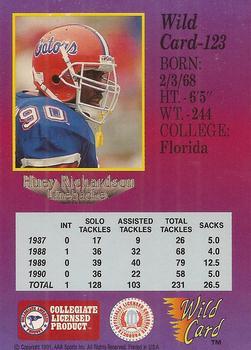 1991 Wild Card Draft - 100 Stripe #123 Huey Richardson Back