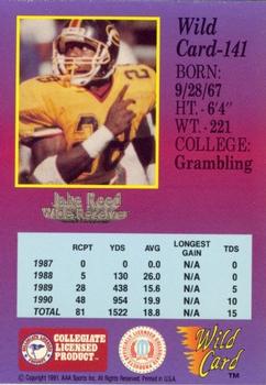 1991 Wild Card Draft - 100 Stripe #141 Jake Reed Back