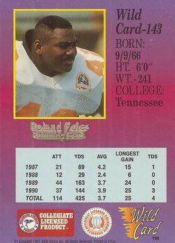 1991 Wild Card Draft - 100 Stripe #143 Roland Poles Back
