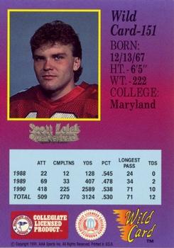1991 Wild Card Draft - 100 Stripe #151 Scott Zolak Back