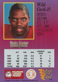 1991 Wild Card Draft - 1000 Stripe #37 Ricky Ervins Back