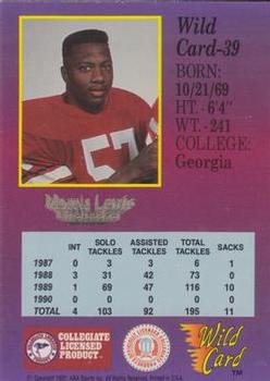 1991 Wild Card Draft - 1000 Stripe #39 Mo Lewis Back