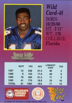 1991 Wild Card Draft - 1000 Stripe #48 Ernie Mills Back