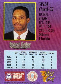 1991 Wild Card Draft - 1000 Stripe #55 Robert Bailey Back
