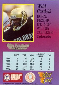 1991 Wild Card Draft - 1000 Stripe #62 Mike Pritchard Back