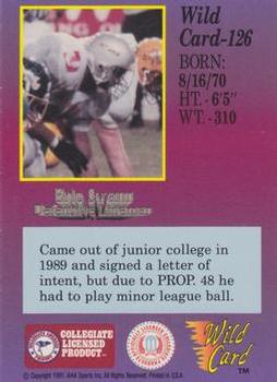 1991 Wild Card Draft - 1000 Stripe #126 Eric Swann Back
