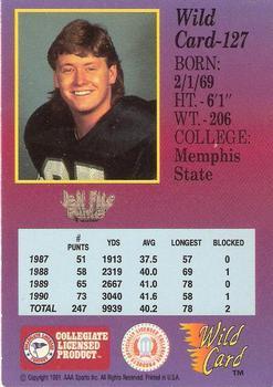 1991 Wild Card Draft - 1000 Stripe #127 Jeff Fite Back