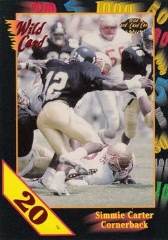 1991 Wild Card Draft - 20 Stripe #11 Simmie Carter Front