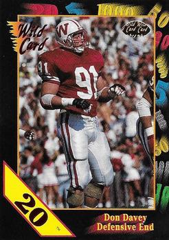 1991 Wild Card Draft - 20 Stripe #21 Don Davey Front