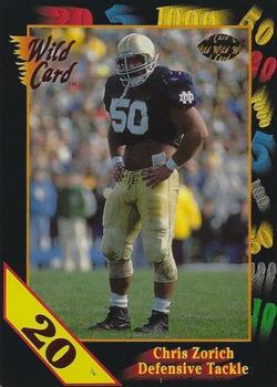 1991 Wild Card Draft - 20 Stripe #50 Chris Zorich Front
