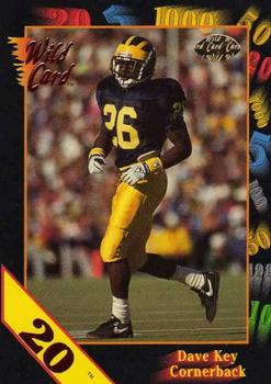 1991 Wild Card Draft - 20 Stripe #61 Dave Key Front