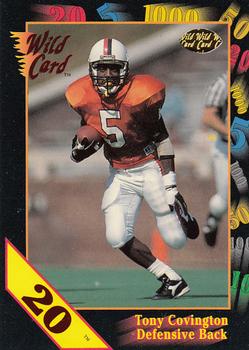 1991 Wild Card Draft - 20 Stripe #73 Tony Covington Front