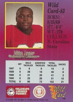 1991 Wild Card Draft - 20 Stripe #83 Mike Jones Back