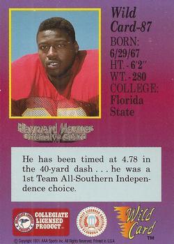 1991 Wild Card Draft - 20 Stripe #87 Hayward Haynes Back