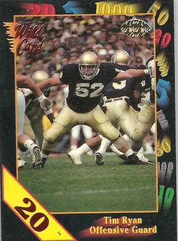 1991 Wild Card Draft - 20 Stripe #92 Tim Ryan Front