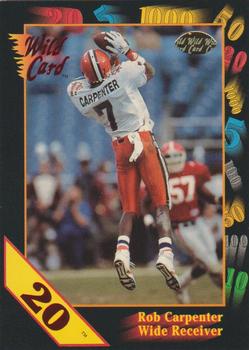 1991 Wild Card Draft - 20 Stripe #131 Rob Carpenter Front