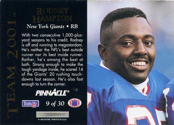 1993 Pinnacle - Team 2001 #9 Rodney Hampton Back
