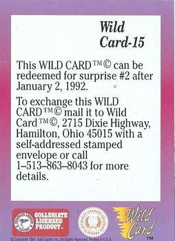 1991 Wild Card Draft - 5 Stripe #15 Wild Card #2 Back