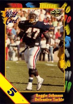 1991 Wild Card Draft - 5 Stripe #4 Reggie Johnson Front