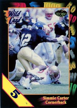 1991 Wild Card Draft - 5 Stripe #11 Simmie Carter Front