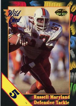1991 Wild Card Draft - 5 Stripe #15 Russell Maryland Front