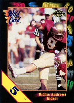 1991 Wild Card Draft - 5 Stripe #23 Richie Andrews Front
