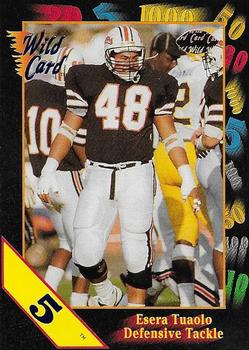 1991 Wild Card Draft - 5 Stripe #34 Esera Tuaolo Front