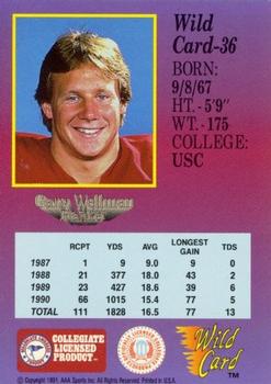 1991 Wild Card Draft - 5 Stripe #36 Gary Wellman Back