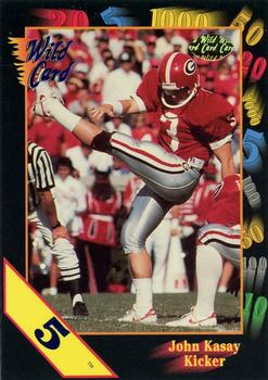 1991 Wild Card Draft - 5 Stripe #40 John Kasay Front