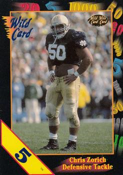 1991 Wild Card Draft - 5 Stripe #50 Chris Zorich Front
