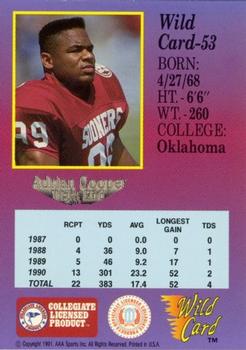 1991 Wild Card Draft - 5 Stripe #53 Adrian Cooper Back