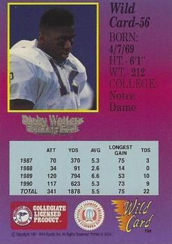 1991 Wild Card Draft - 5 Stripe #56 Ricky Watters Back