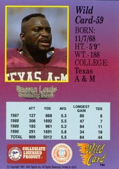 1991 Wild Card Draft - 5 Stripe #59 Darren Lewis Back