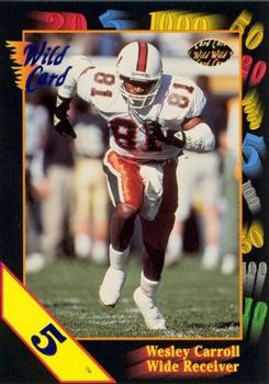 1991 Wild Card Draft - 5 Stripe #60 Wesley Carroll Front