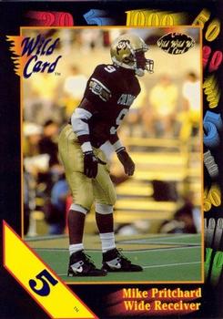 1991 Wild Card Draft - 5 Stripe #62 Mike Pritchard Front