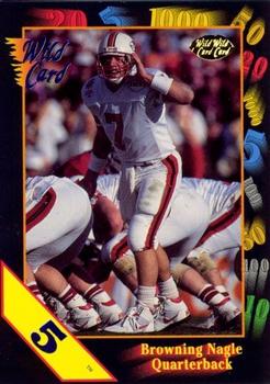 1991 Wild Card Draft - 5 Stripe #64 Browning Nagle Front