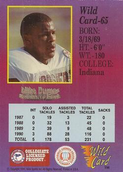 1991 Wild Card Draft - 5 Stripe #65 Mike Dumas Back